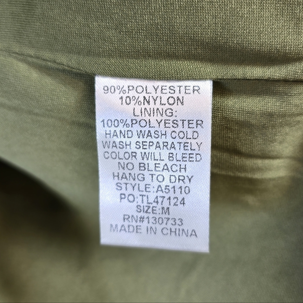 Umgee Olive Green Quilted Zip Up Vest Medium - Picture 8 of 11